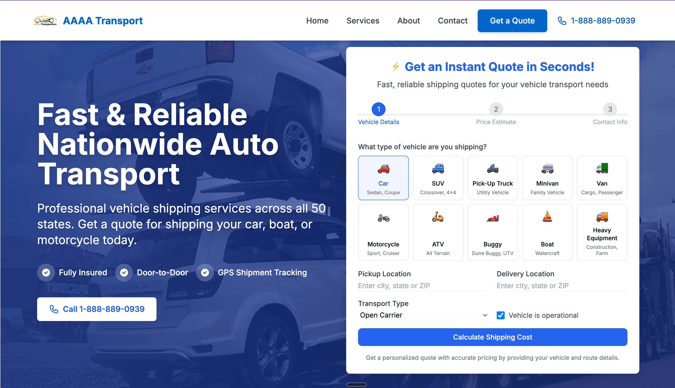 Auto Transport Website