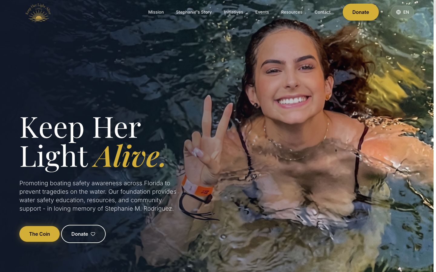 Keep Her Light Alive Foundation website